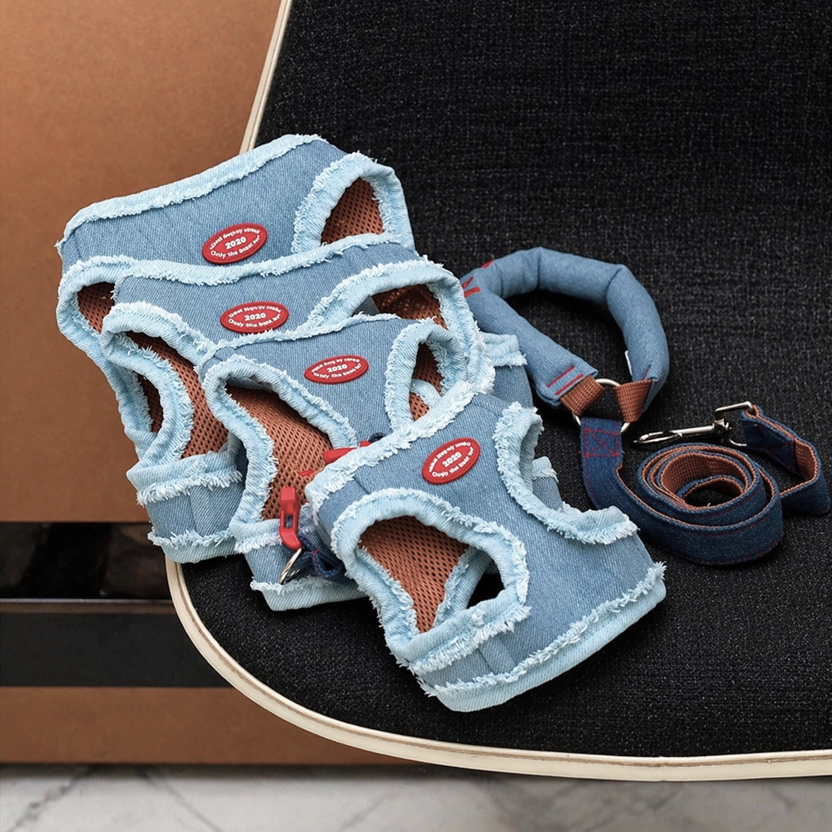 Denim Harness & Leash Set